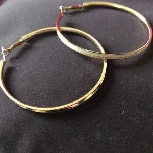 Gold hoops with silver lining